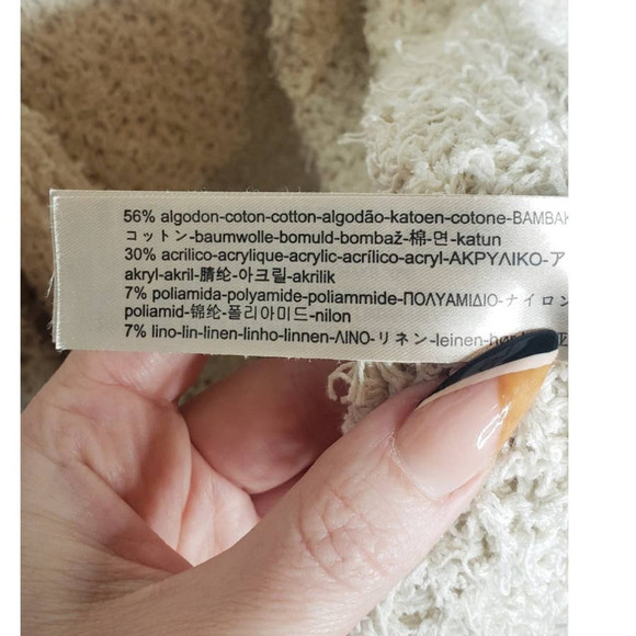 Massimo Dutti Small Long Cream Eyelash Fringe Crochet Knit Open Cardigan Duster - Picture 6 of 10